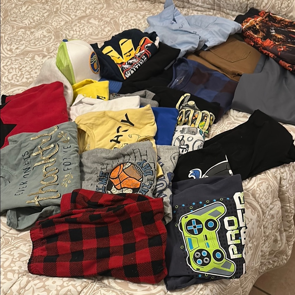 Boys bundle assorted clothes pants , Pjs, Tees and long sleeve shirts